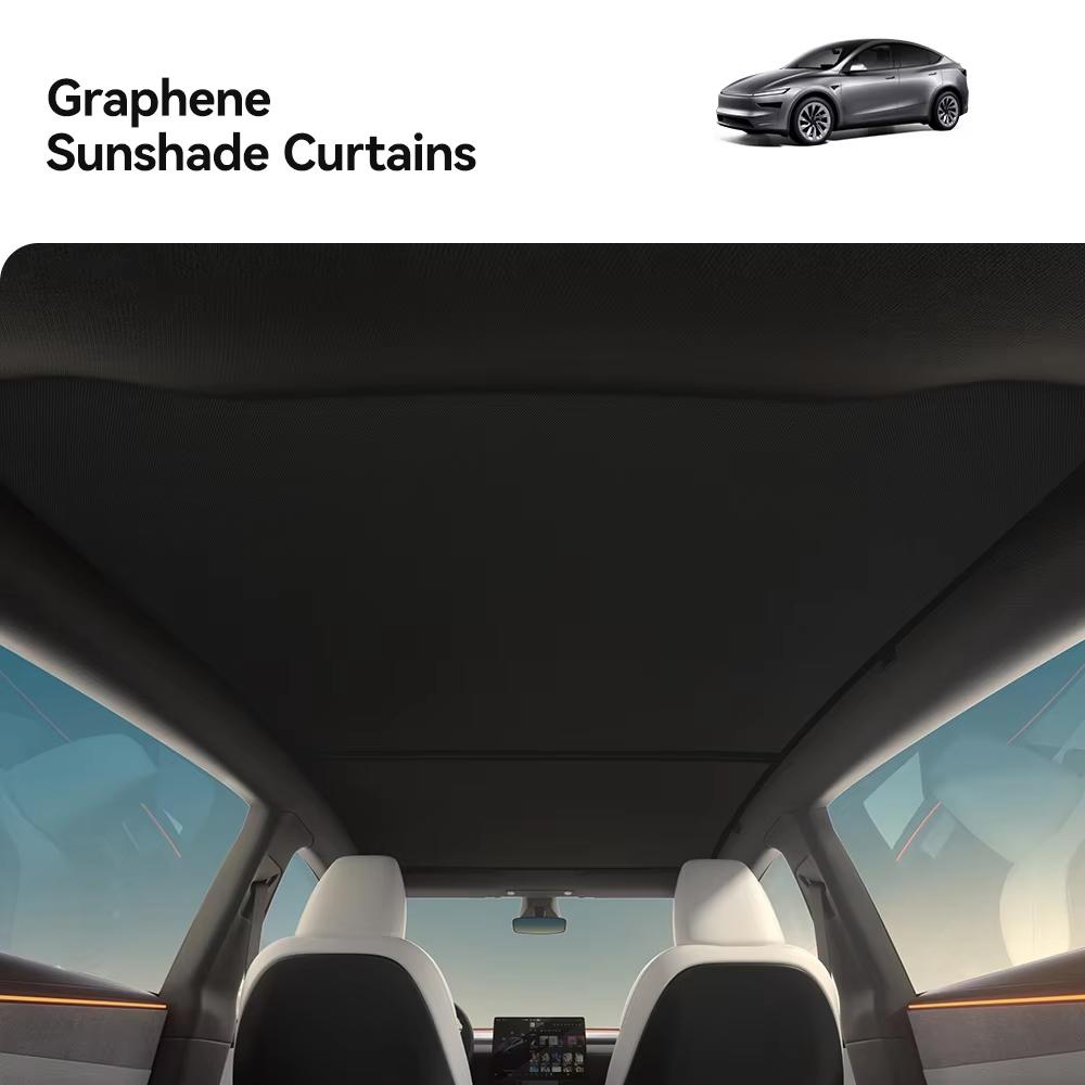 YZ For Tesla Model 3/Y/YL Highland Juniper 2026 Black Roof Graphene Honeycomb Sun Shades Sunshade Car Rear Front Sunroof Glass