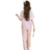 Damen Frühling Sommer 3-teiliges Kurzarm Loungewear Eisseide Pyjama Set Damen High-End Jacquard Homewear