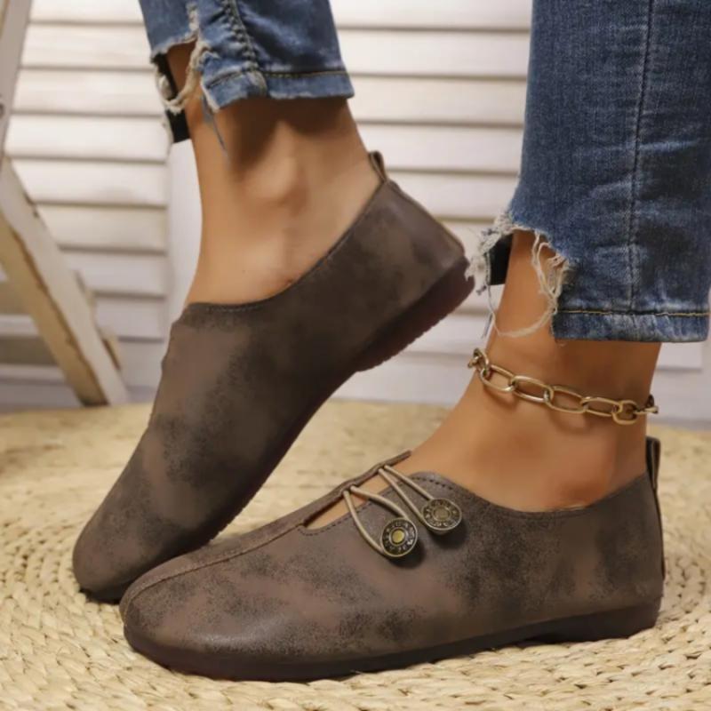 2026 Spring/Autumn New Slip-On Casual Shoes for Women - Large Sizes Minimalist Flat Sole Shoes, Versatile Commuter Shoes