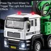 1:32 Cement Pump Truck Container Transport Car Model Toy Sound Light Doors Opened Engineering Vehicle Models Kids Toys Gifts