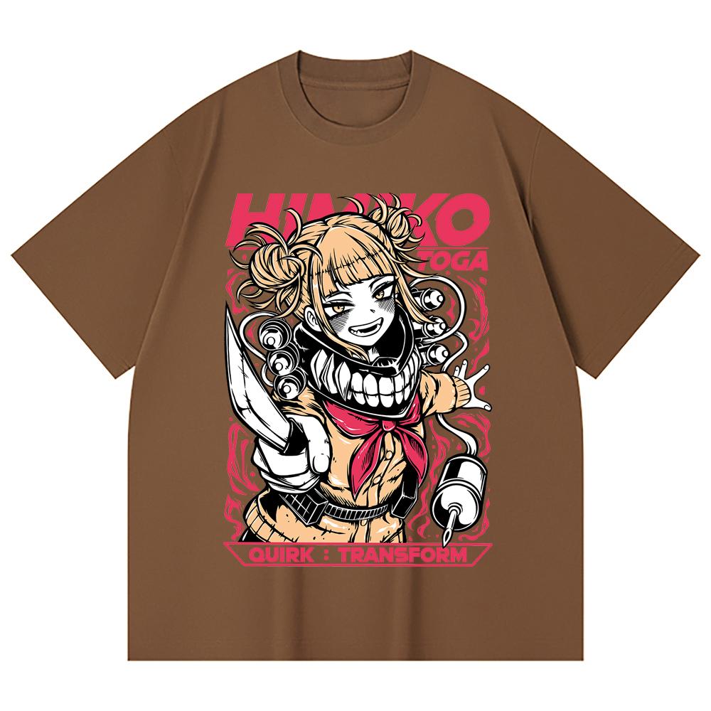 230 Gsm 100% Cotton My Hero Academia V12 Toga Print Unisex Heavy Cotton T Shirt