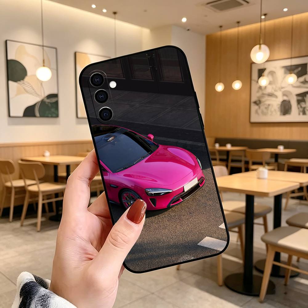 Ultra Sleek Car Su7  Phone Case Black Silicone Soft For Samsung Galaxy A73,A72,A71,A70,A53,A52,A51 Samsung a20s