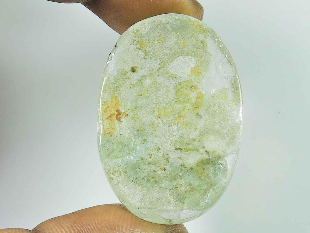 77Cts. Lodolite Garden Quartz Oval Crystal Cabochon Loose Gemstone 26X38X7MM SK-3371