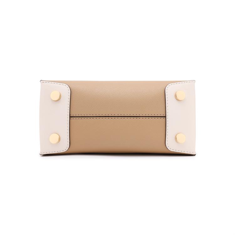 Michael Kors MK Mercer French Vintage Lock Leather Accordion Tote Shoulder Crossbody Bag Medium Women bags Camel 30H0GM9M8T-CAMEL-COMBO