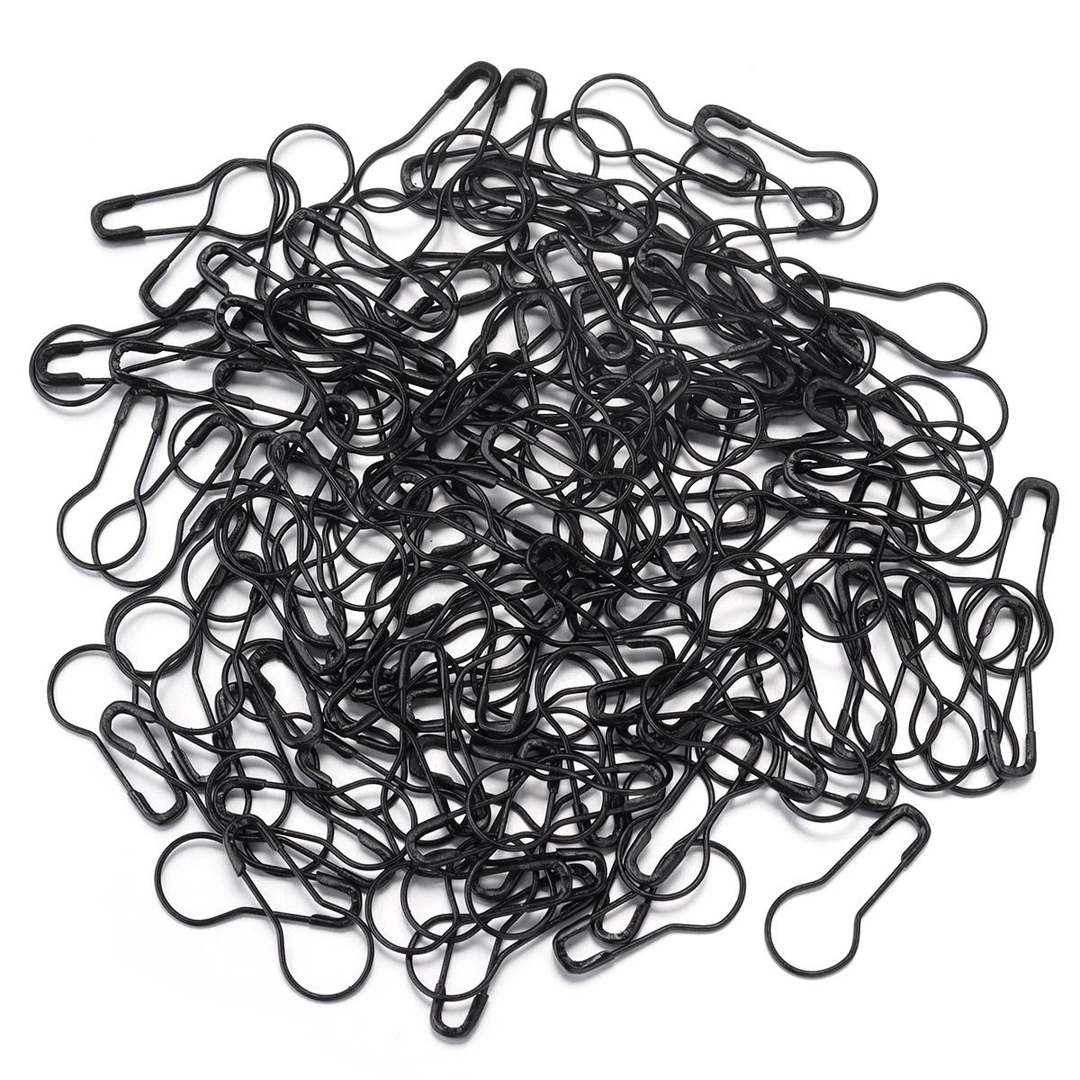 

200pcs/lot Colorful Gourd Shape Safety Pins Locking Knitting Marker Tag Clips DIY Sewing Tools Needles Pin Brooch Accessories чёрный