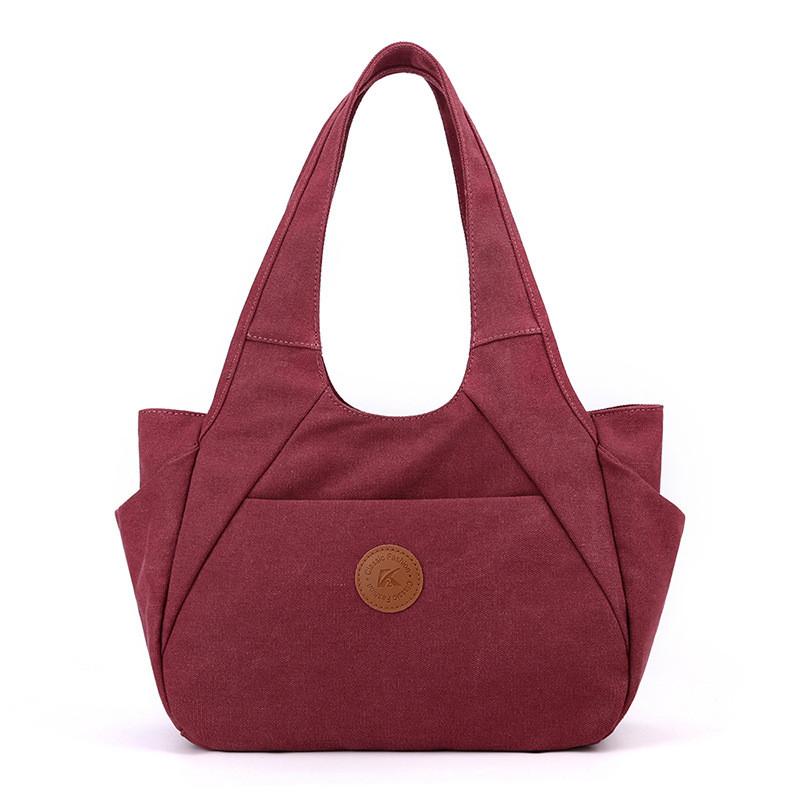 Womens Canvas Tote Bag With Zipper Pockets For Daily Urban Use