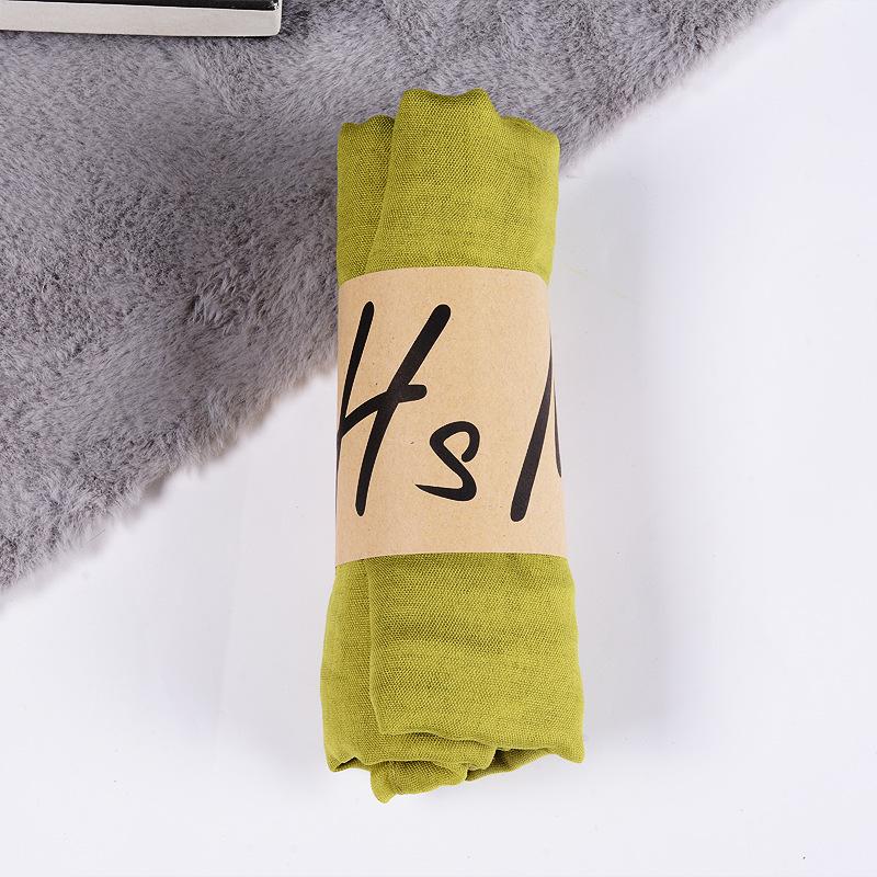 2022 Women's Cotton & Linen Candy Color Neck Scarf – Soft, Solid Hue Gift Scarf