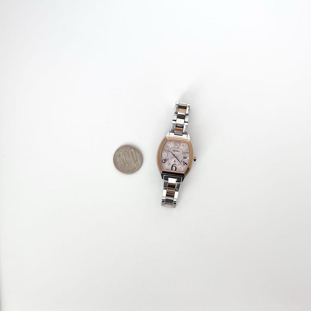 Polished Seiko Lukia Excellent Pink Silver Gold S2367 [Working Condition] Ladies' Watch, Radio-Controlled Solar, Condition, Dial,