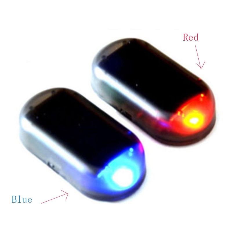 

Поддельная солнечная автомобильная сигнализация Светодиодный свет Система безопасности Предупреждение Кража Вспышка Красный Мигающий синий