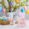 10PCS Easter Bunny Gift Bags Velvet Rabbit Pouch for Valentines Chocolate Candy Wedding Birthday Party Favor Packing