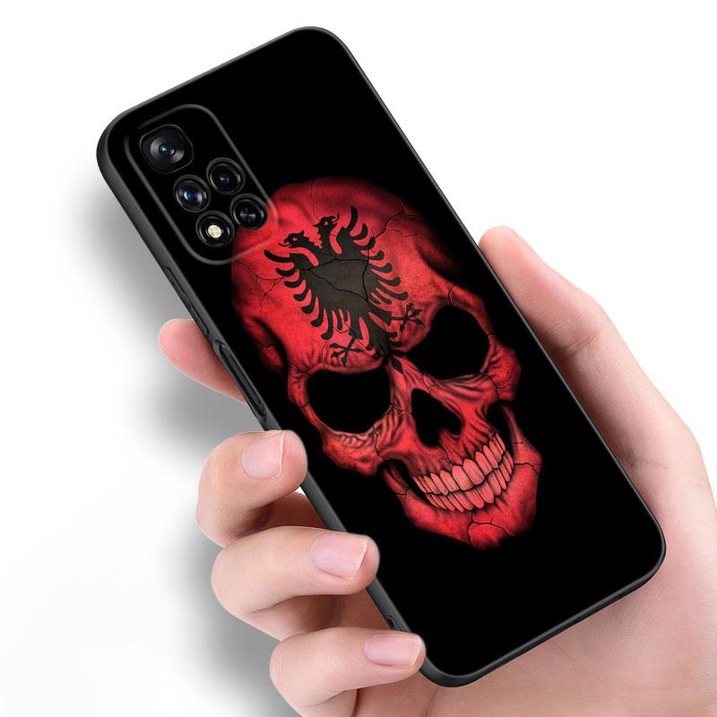 Albania Flag Black Silicone Phone Case For Xiaomi POCO X3 X4 NFC F4 GT F5 F6 M3 M4 M6 X5 X6 Pro 5G M5 C55 C65