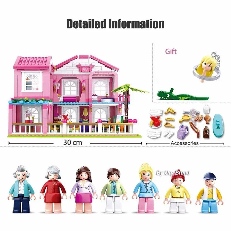 Sluban Friends City House Princess Castle Sets for Girls Apartment Garden Casa Villa Building Blocks Figures Toys Kids DIY Gifts