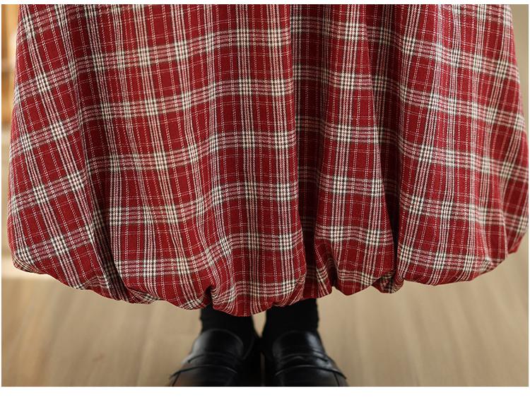2025 Autumn/Winter High Waist Slimming Plaid Skirt - Mid-Length Japanese Style