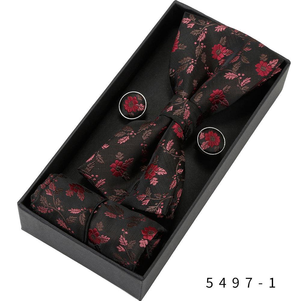 Men's Formal & Casual Bow Tie, Cufflinks, and Pocket Square Set - Korean Style for Weddings & Events
