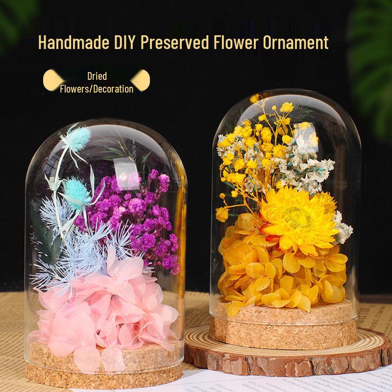 Handmade Preserved Flower Glass Dome Ornament: Double Ninth Festival DIY Kit for Creative Gifts & Team Activities