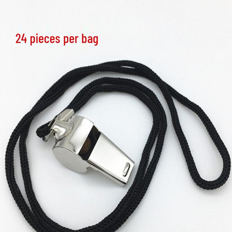 Stainless Steel Coach & Survival Whistle with Lanyard - Loud Outdoor Sports & SOS Signal