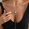 Ingemark Trendy Silver Color Stainless Steel Long Snake Chain Necklace Women Elegant Imitation Pearl Pendant Choker Jewelry Gift