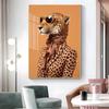 1pc Eclectic Fashionista Animal Portrait Poster Sticker Print Waterproof Wall Art For Living Room Bedroom Home Decor