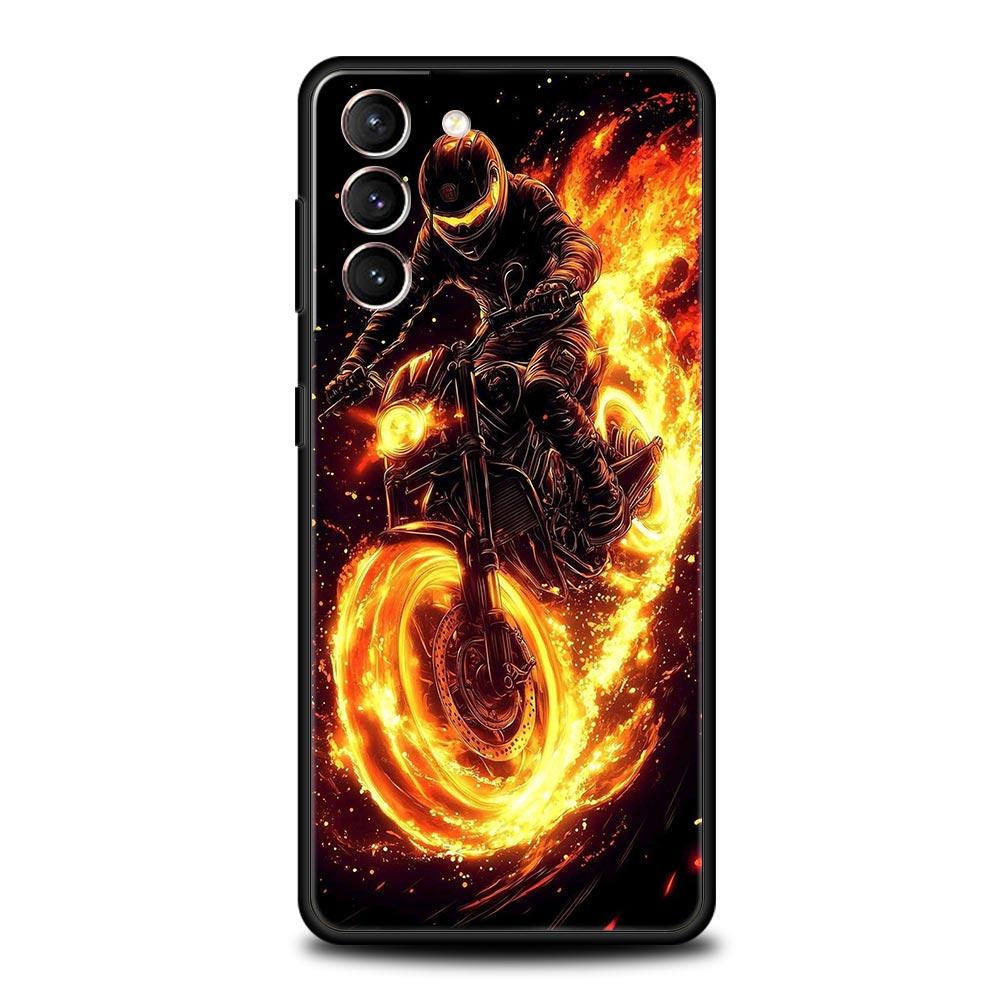 Motorcycle Phone Case Cover for Samsung Galaxy S26 S25 S24 S23 S22 S20 S21 FE Ultra S25 Edge Plus 5G Soft TPU Shell Fundas Capas