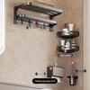 Gun Gray No-Drill Bathroom Towel Rack & Toilet Storage Set