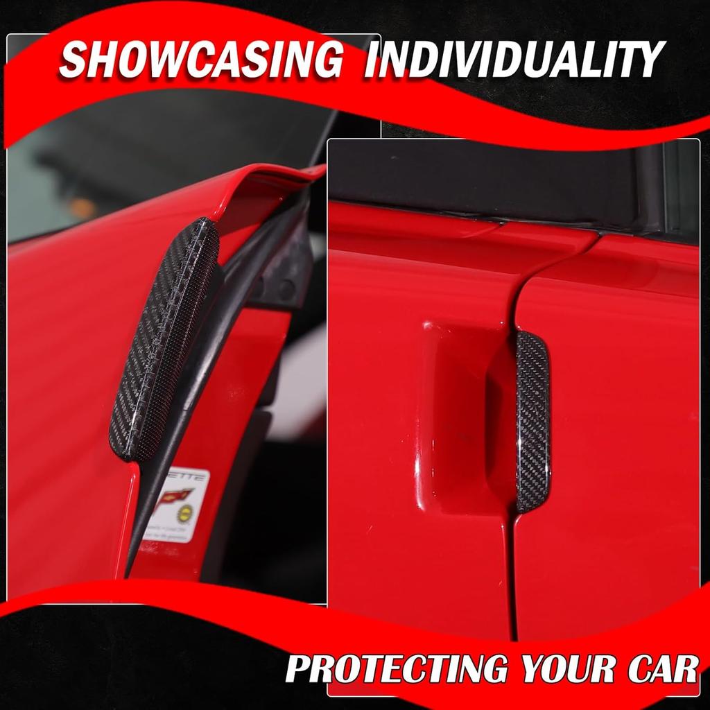 Dry Carbon Fiber Car Body Door Handle Moulding Cover Sticker for Corvette C6 2005-2013 Car Exterior Door Handle Cover Trim Frame Look Cover Trims