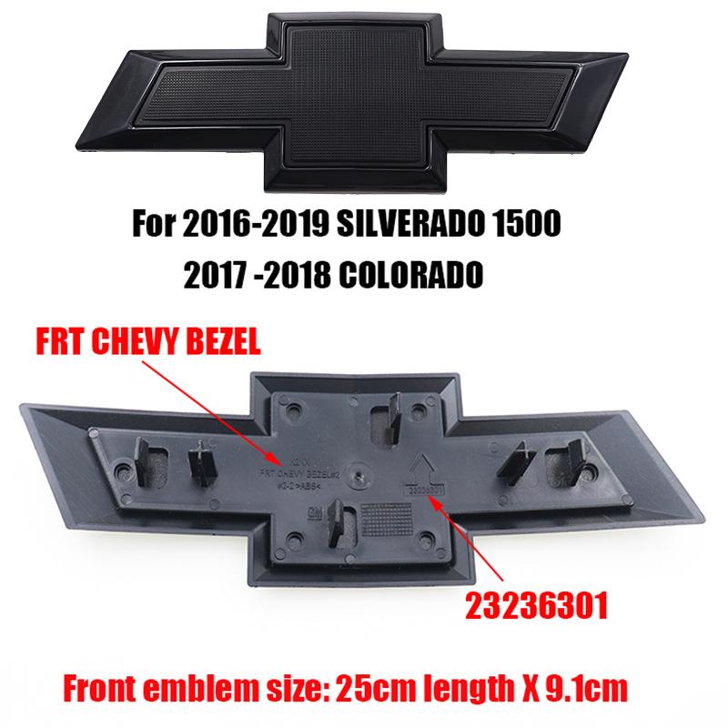 AABHJ1 1pz 3D ABS Logo Anteriore Auto Emblema Griglia Anteriore Auto Adesivo Cofano Anteriore Accessori Styling Per Chevrolet SILVERADO