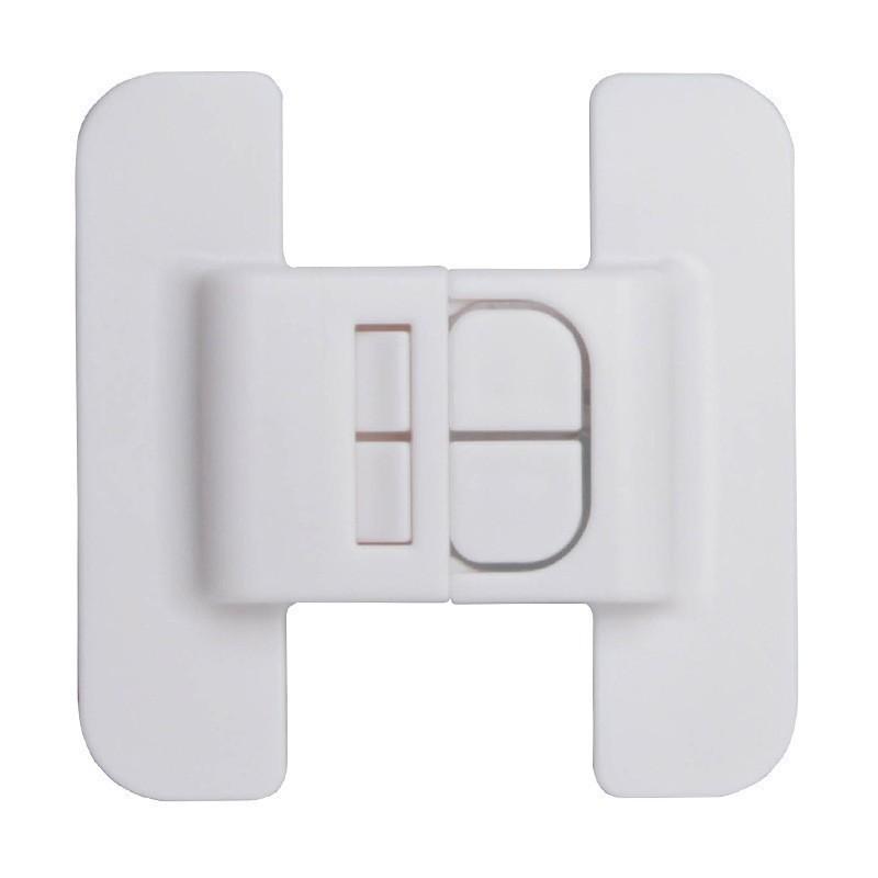 

Refrigerator Door Lock Child Safety Latch With Adhesive Mounting And Dual Buckle Design