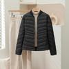 Womens Lightweight Short Down Jacket With Baseball Collar Warm Duck Coat Winter