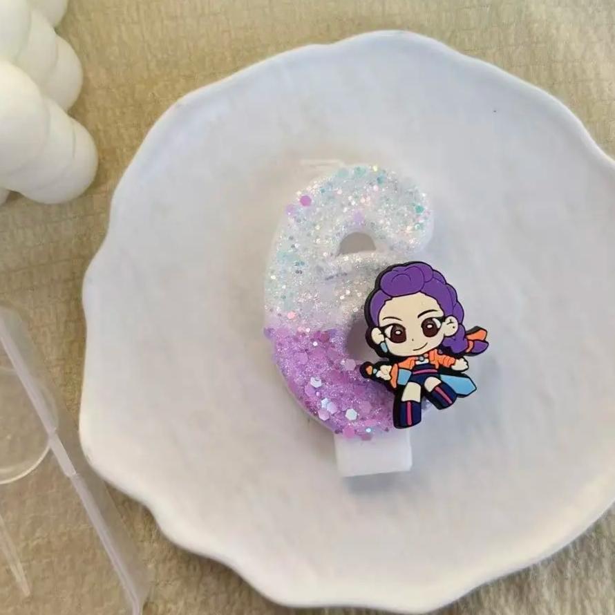 Kpop Monster Hunting Theme Creative Accessories 1-9 Birthday Candles, DIY Creative Birthday Candles for Children's Birthday Part