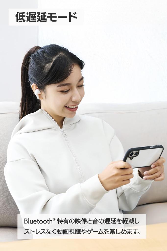 Elecom Wireless Earphones Bluetooth 5.4 [Noise Cancelling Mode/Digital Earplug Mode/Low Latency Mode/Ambient Sound Mode] ANC Calling Up To 42 Hours Pl