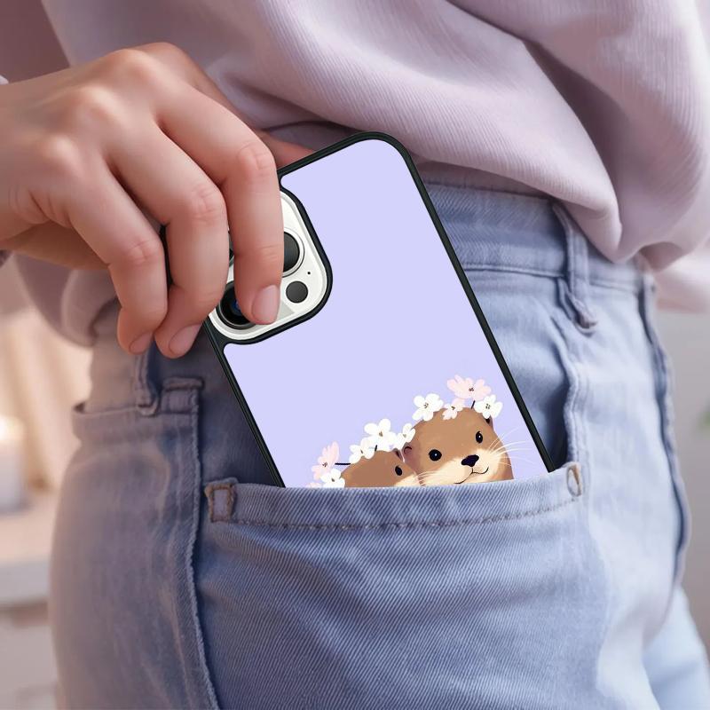 Cute Cartoon Otter Phone Case For iPhone 17 Air 15 16e 14 13 Pro Max Coque 12 11 Pro Max PLUS Cover