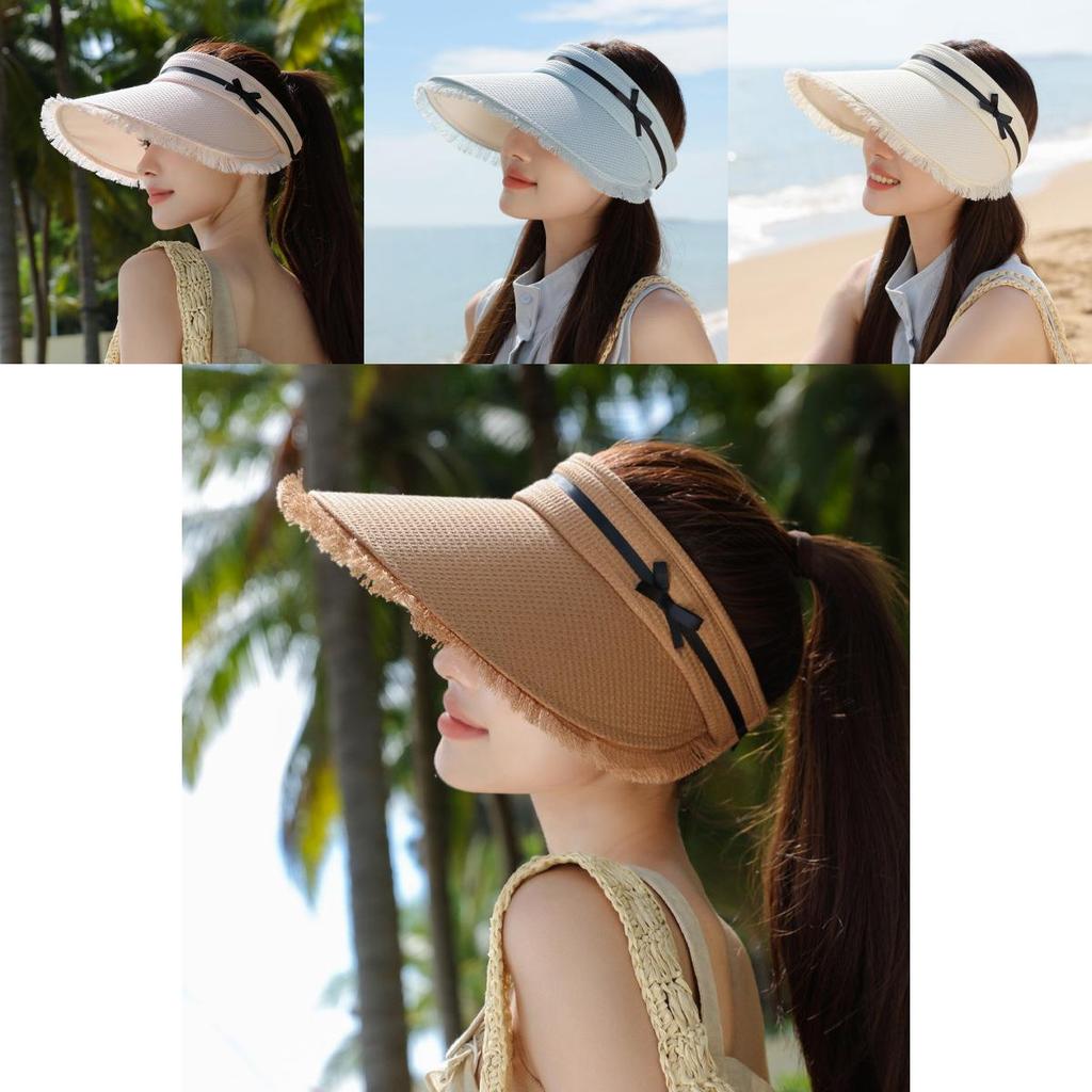 Tassel Sun Hat With Wide Brim For Summer Outdoor Sun Protection