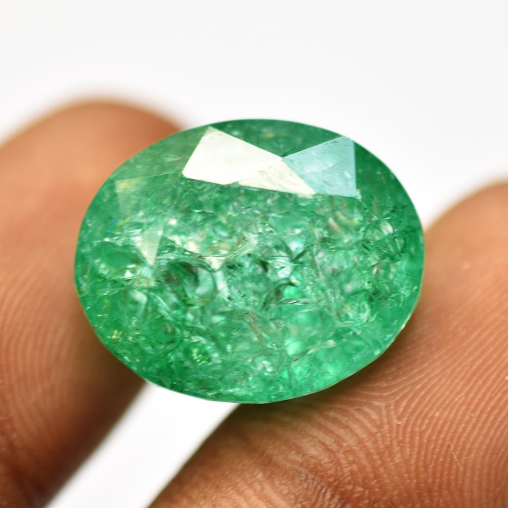 Natural Green Emerald Loose Gemstone Colombian Oval Cut 29.35 Ct for Jewelry Making and Crafts
