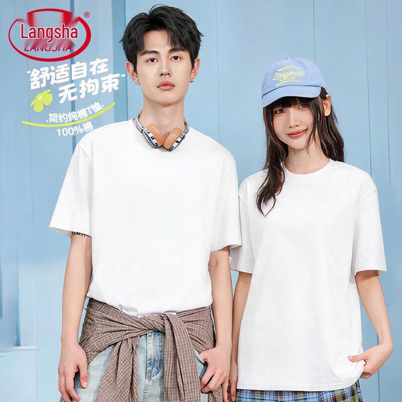 Langsha Unisex Pure Cotton Short-Sleeve T-Shirt L