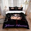 Anime Ninja Custom Name Portrait Bedding Set Personalized Washable Custom 3Pcs Duvet Cover Pillowcases Soft Microfiber Home Bedroom Gift
