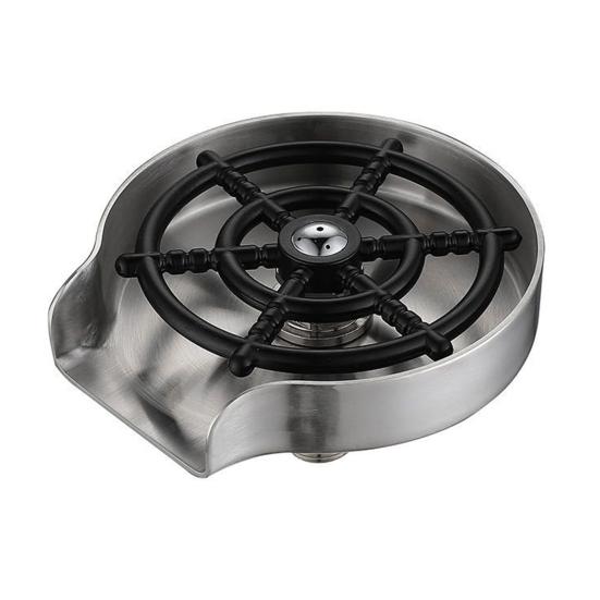 Cup Washer 360-Degree Rotation Stainless Steel Glass Washer Universal Bottle Cleaner Easy Install Quick Drain Baby Bottle Cleaner