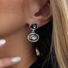 SHIXIN New Trendy Acrylic Rhinestone Geometric Stud Earrings Women Simple Retro Oval Square Piercing Earring 2026 Jewelry Gift