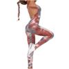 Women's Stitching Siamese Tie-Dye  Bubble Yoga Pants Ink Slim Hip-up Yoga Pants