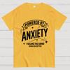 Powered By Anxiety Art Print Cotton Summer Casual Cool Loose T-Shirt