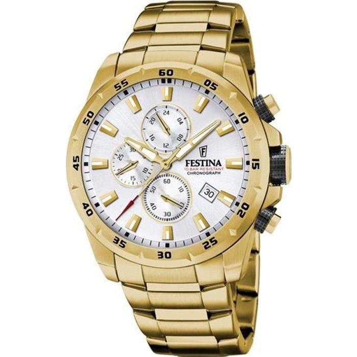 Montre Homme - Festina - F20541/1 - Chrono Sport - Cadran acier 45.05mm - Etanche 100m