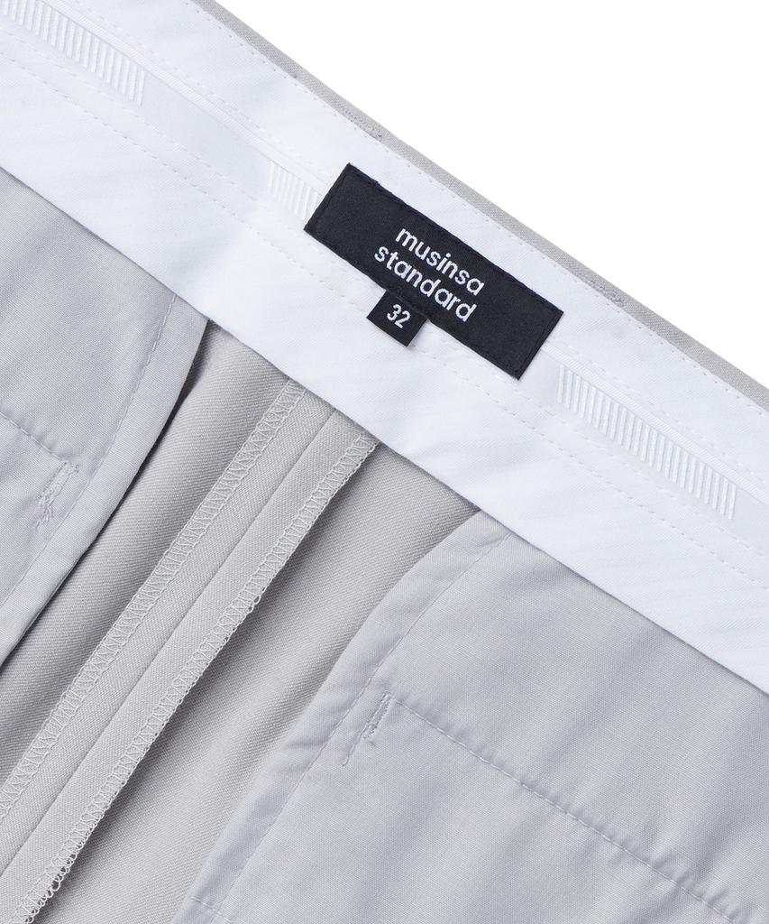MUSINSA STANDARD Super Wide Hidden Banding Slacks [Light Gray]