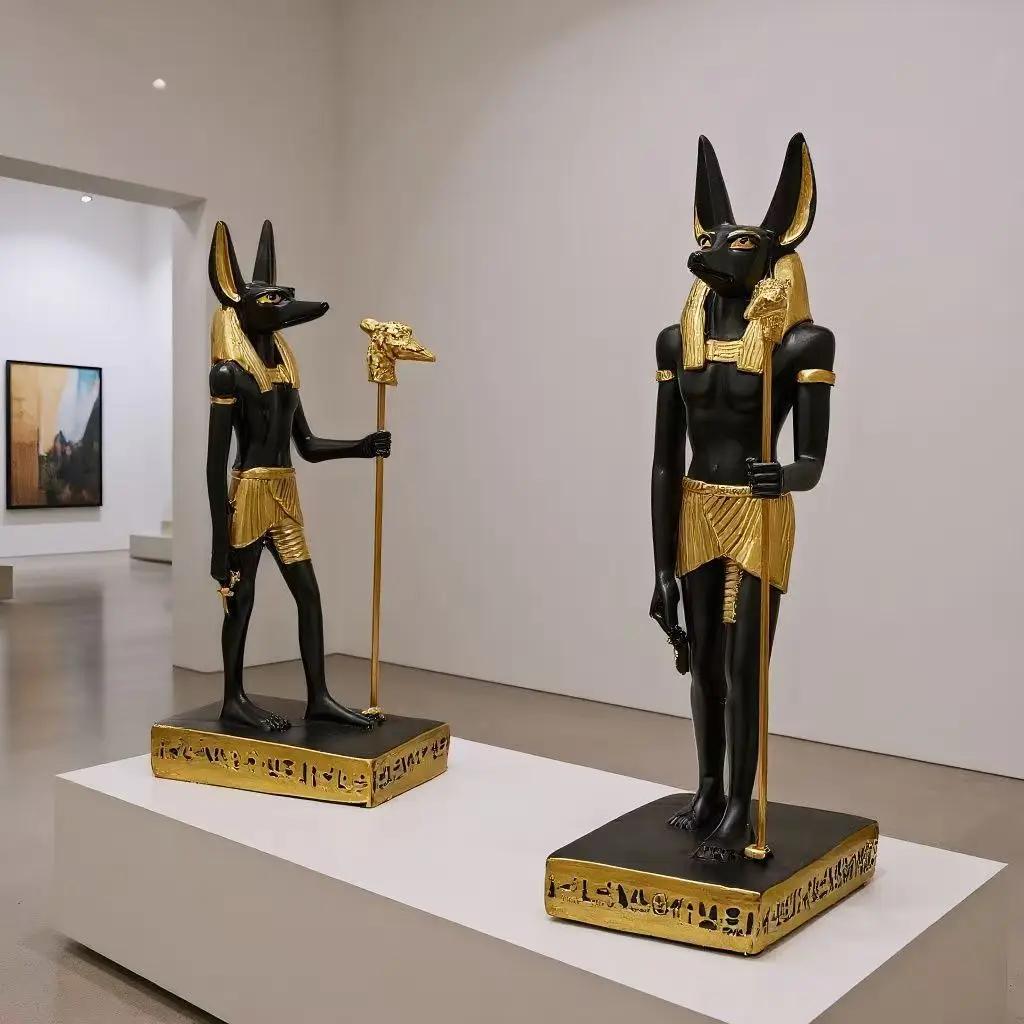 Statuie Anubis Zeul Egiptean al Morții Sculptură Mumie Figurină Rășină Decor Casă Birou Cadou pentru Pasionații de Mitologie Cadou de Halloween