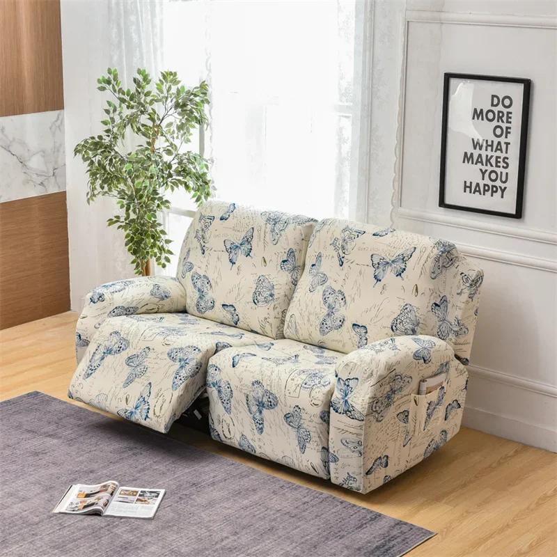 1/2/3 Seater Recliner Sofa Cover Stretch Chair Covers Elastic Sofa Slipcovers for Living Room Armchair Furniture Protector