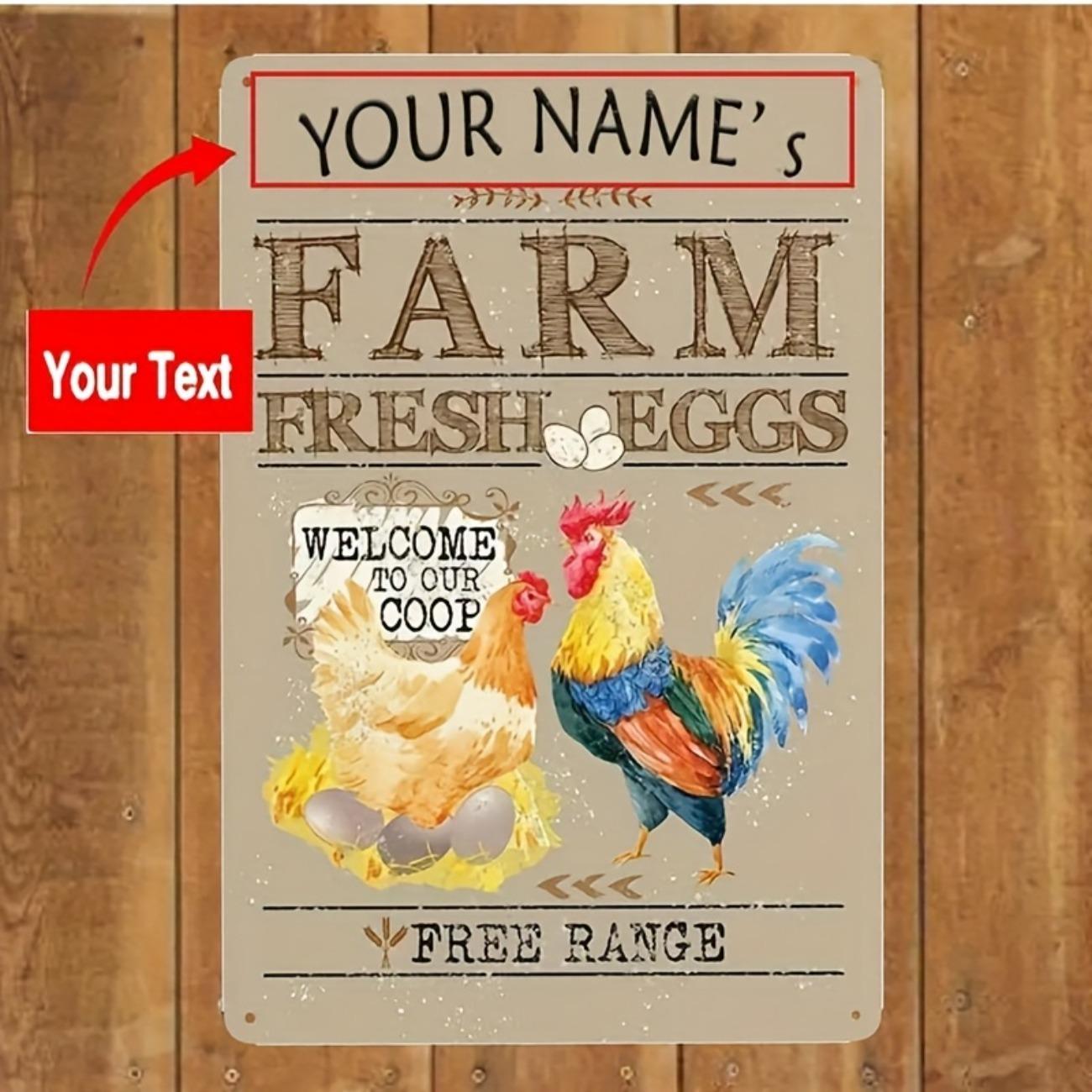 Custom Metal Tin Sign Retro Farmhouse Chicken Decor for Home Wall 30x20cm