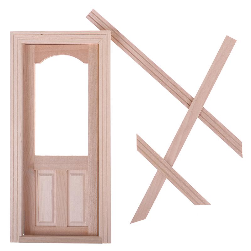 1:12 Dollhouse Wooden Window Door Frame Miniature Doll House Furniture Toys Dollhouse Miniature Window Panel Play House
