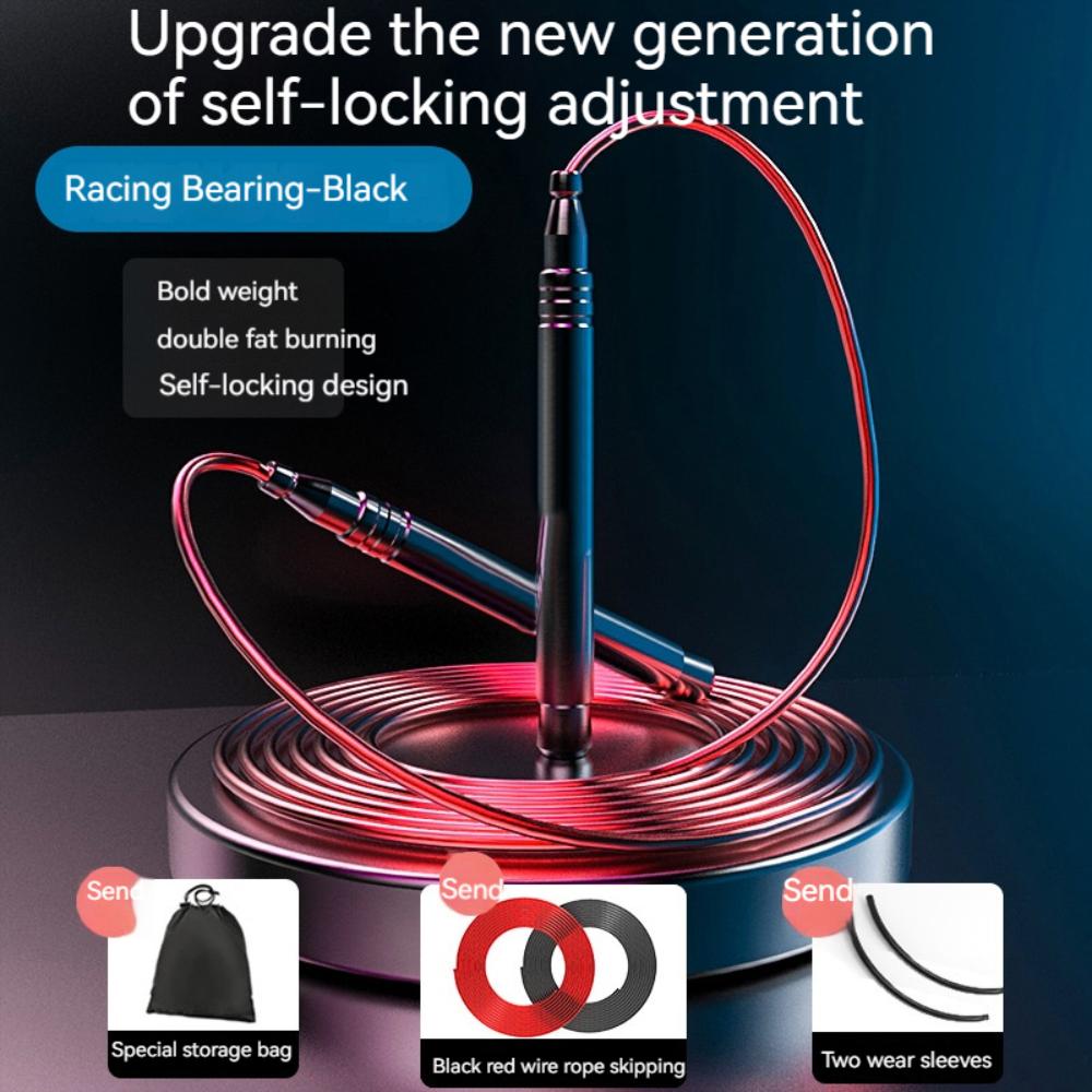 

Регулируемая скакалка для фитнеса, снижения веса, детский спорт, стальная проволока, скакалка, упражнения, тренировка, тренировочное оборудование чёрный