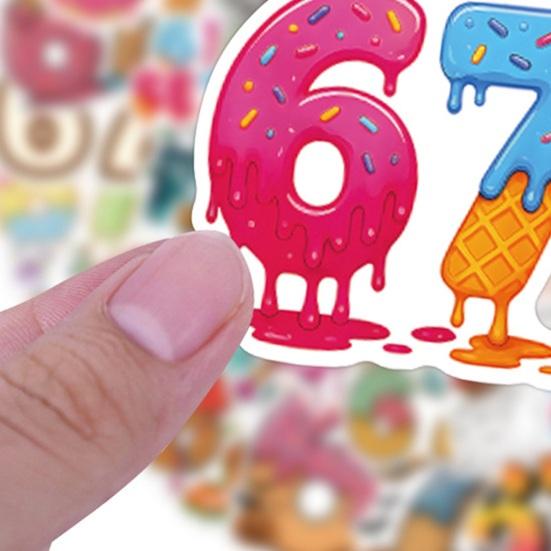 50Pcs Luggage Stickers Number 6 7 Waterproof Decorative Reusable Stickers Residue-Free Removable Stickers Travel Accessories