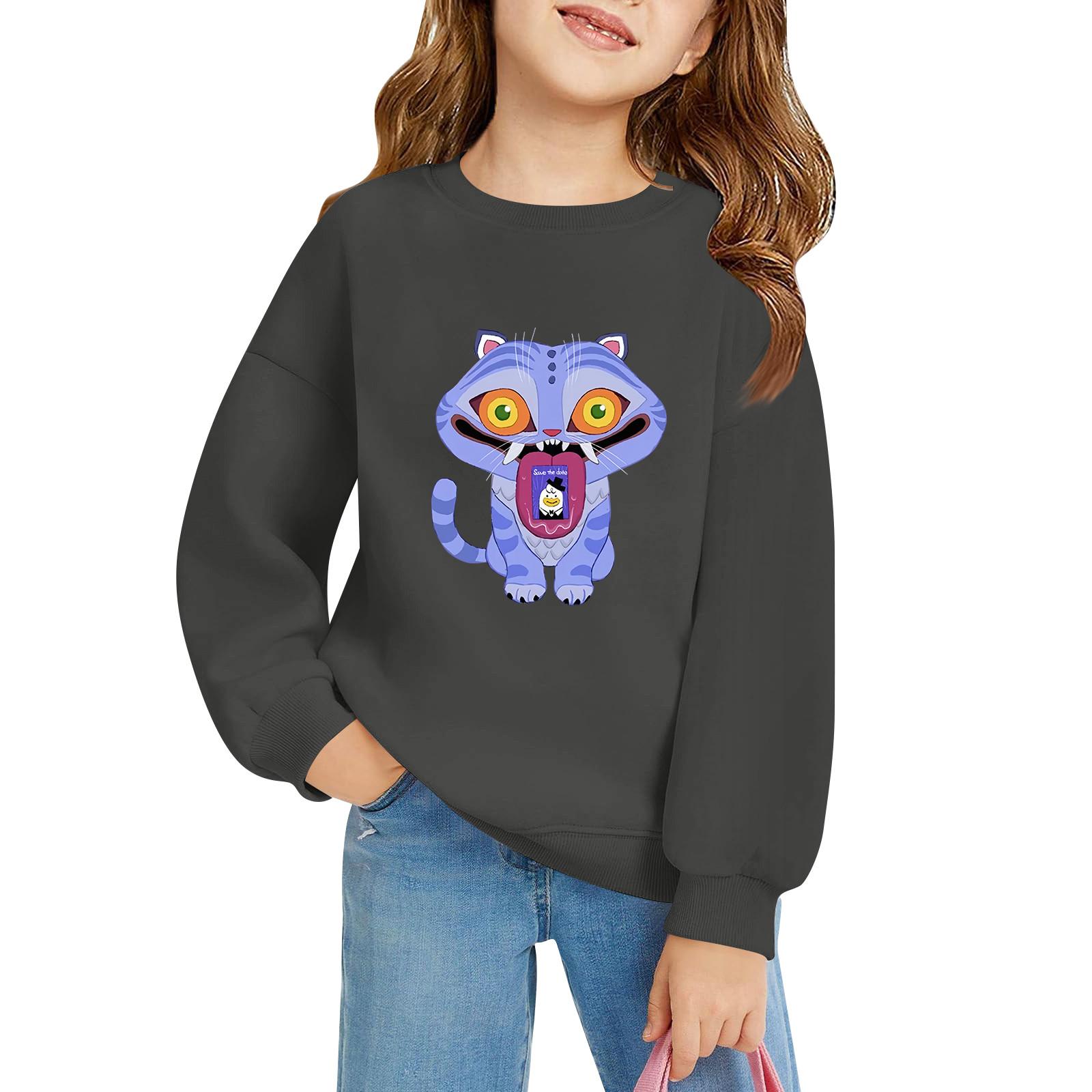 

Детский пуловер свободного кроя с длинным рукавом, с принтом букв и круглым вырезом 120