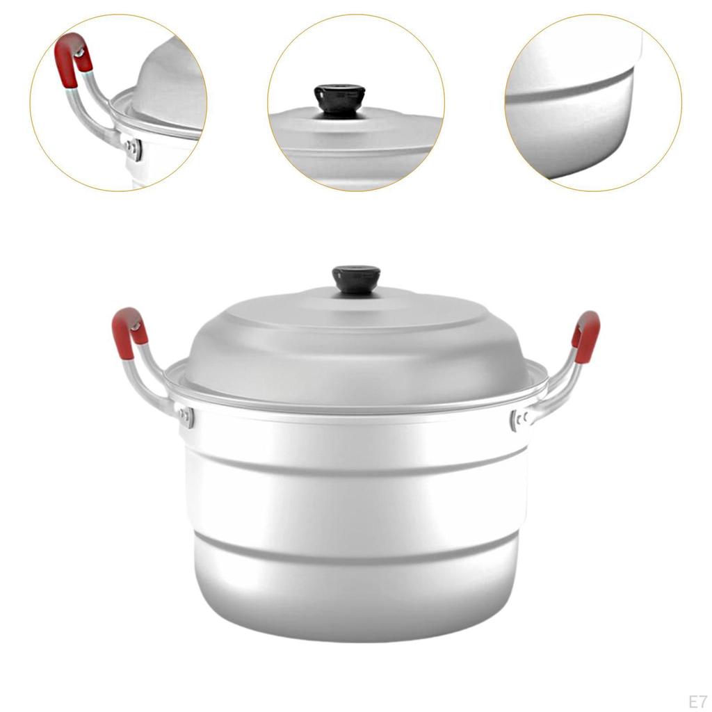 2 Tier Dampfgarer zum Kochen Dampftopf Aluminium Mehrzweck mit
