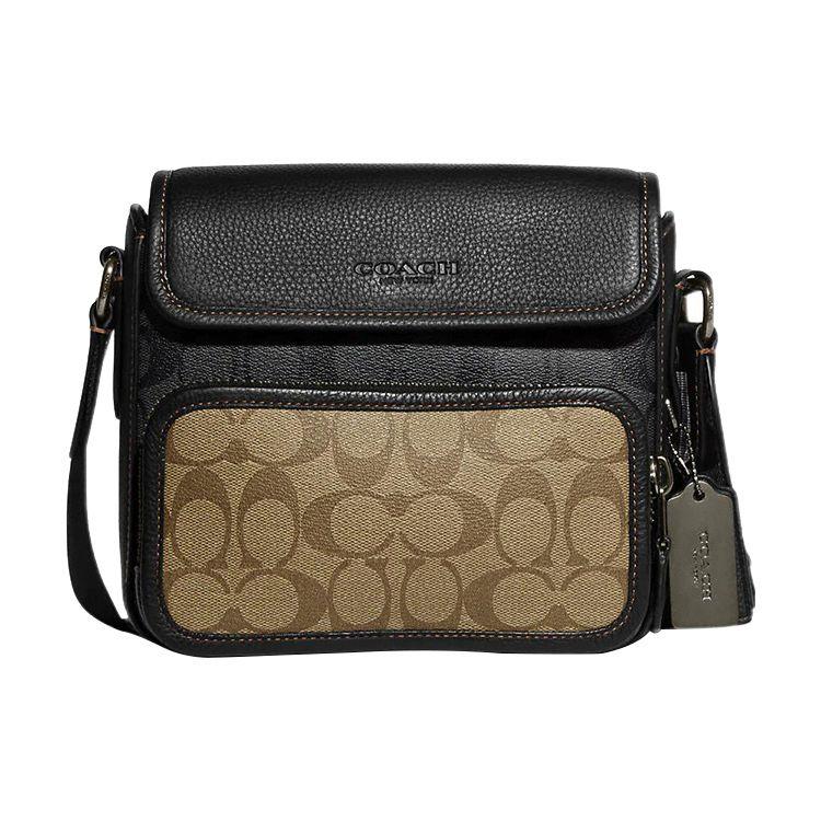 

Coach Sullivan 20 Zipper Closure Coated Canvas And Pebble Leather Crossbody Bag Men Crossbody Bag Brown Black CC032-QBTUP Basic Set (Bag+Dust Bag)